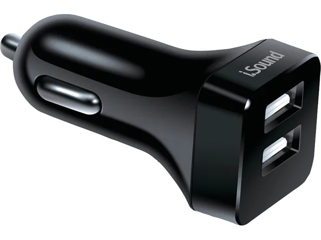 i.Sound i.Sound ISOUND-6857 2.4A dual USB car charger with micro USB cable — product photo