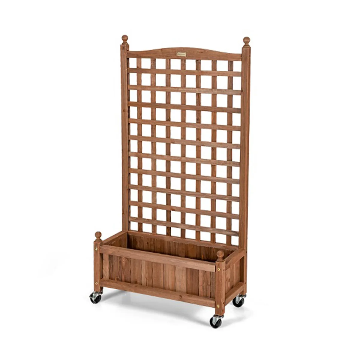 SlickBlue SlickBlue 50" Fir Wood Planter Box with Trellis, 25"L x 11"W, Natural — product photo