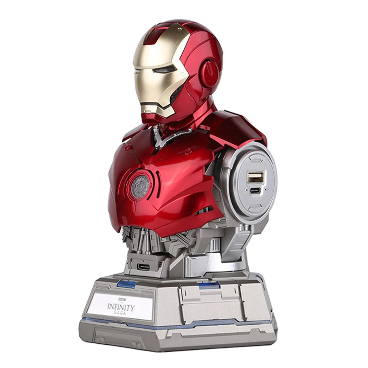 DUCI DUCI Iron Man MK3 Bust USB Charger 65W 3×USB-C 2×USB-A Black — product photo