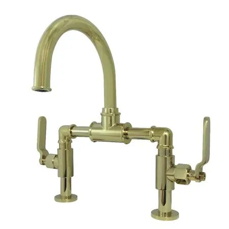 KINGSTON BRASS KINGSTON BRASS KS2172KL Whitaker Industrial Bridge Bathroom Faucet — product photo