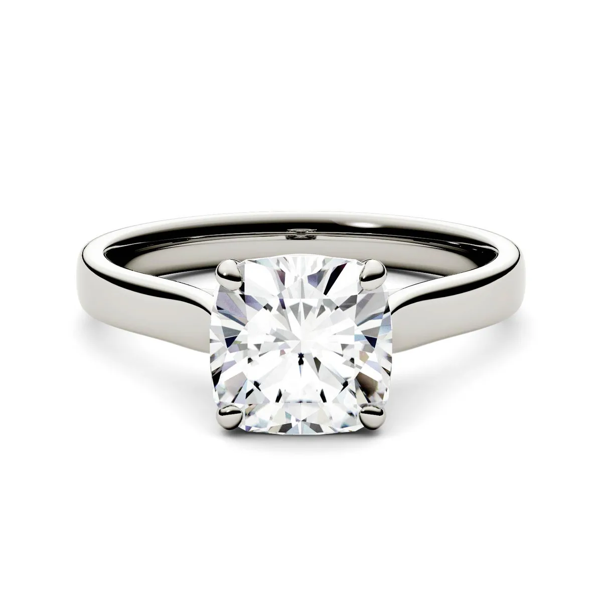 Charles & Colvard Charles & Colvard 7.5mm Cushion Moissanite Engagement Ring 14K White Gold Size 5 2.00ct DEW — product photo