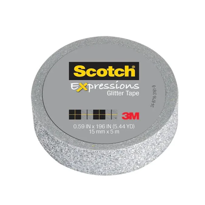 Scotch Scotch Expressions Glitter Tape Silver .59 in x 196 in — product photo
