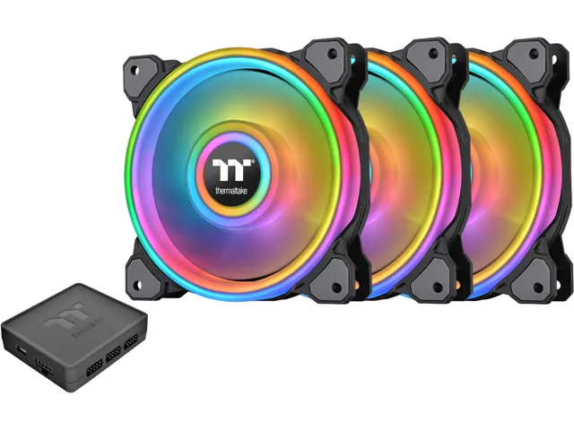 Thermaltake Thermaltake Riing Quad CL-F089-PL14SW-B 140mm case fan 3 pack — product photo