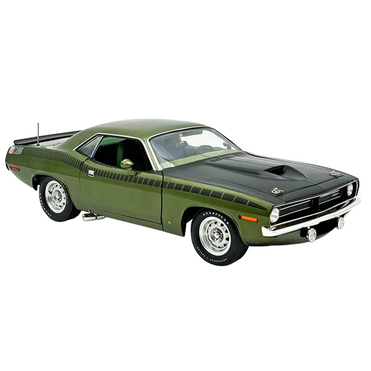ACME ACME 1970 Plymouth AAR Cuda Ivy Green Metallic Black Stripes Green Interior 1/18 Limited Edition 576 — product photo