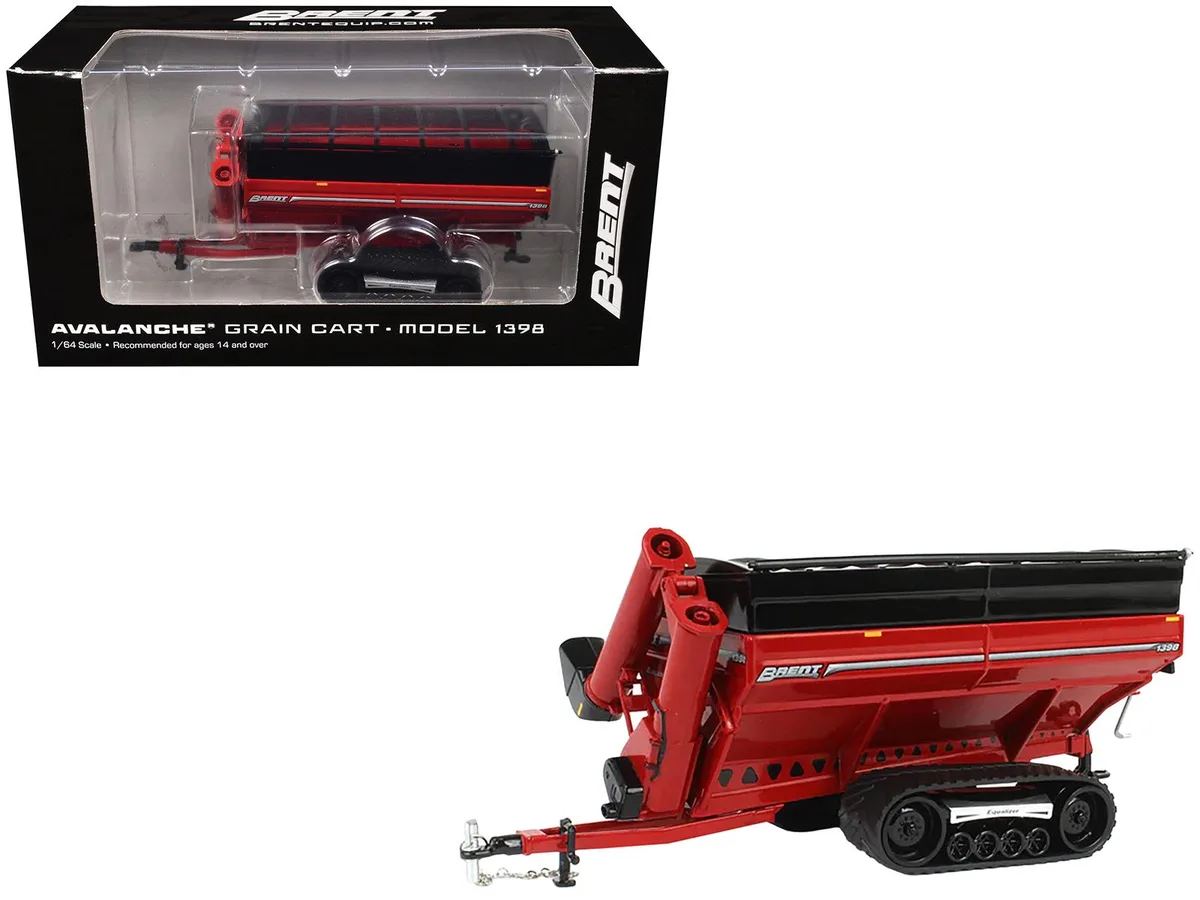 SpecCast Collectibles SpecCast Collectibles Brent 1398 Avalanche Grain Cart Equalizer Tracks Red 1/64 Diecast Hobby Collectible — product photo