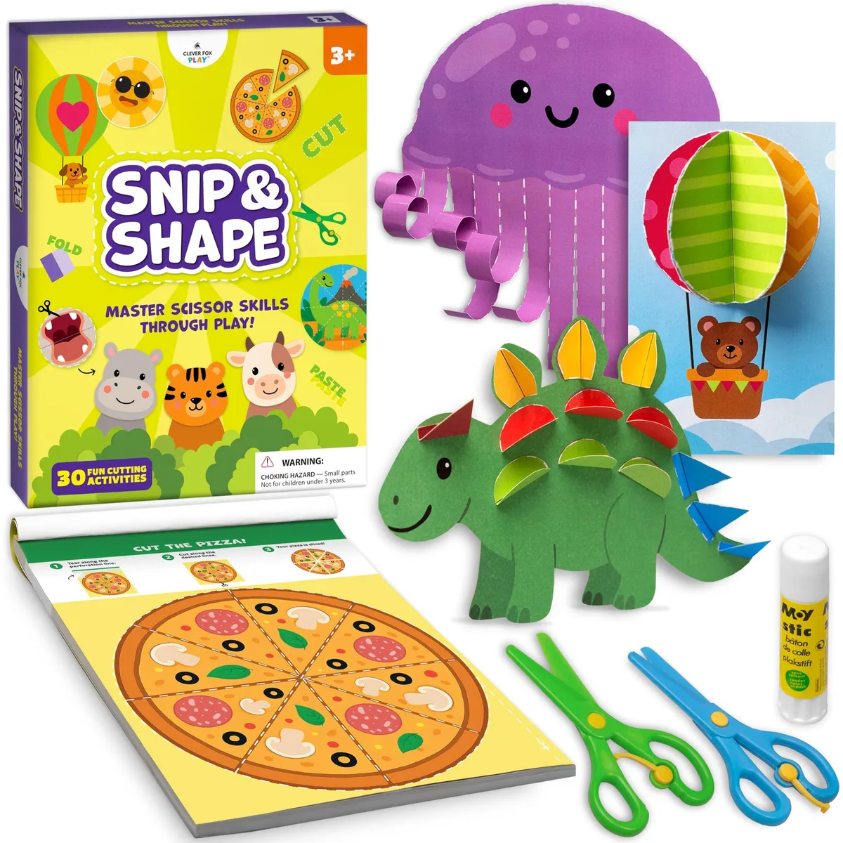  Clever Fox Play Snip &amp; Shape Paper Craft Kit 30 activities 10 in — product photo