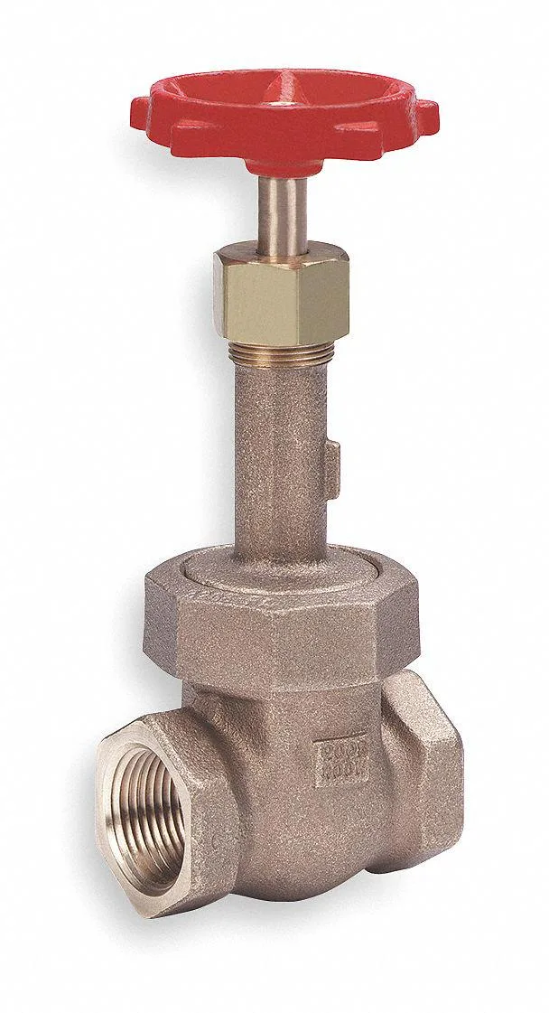 Bronze gate valve with rising-stem wheel handle, 3/8 inch FNPT, Class 200