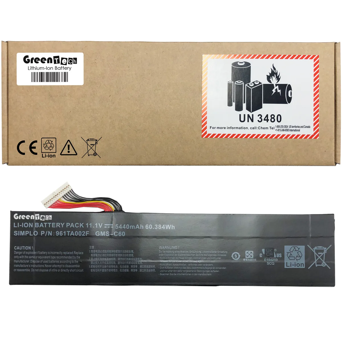 NShi NShi GMS-C60 961TA002F 60.38WHR laptop battery — product photo