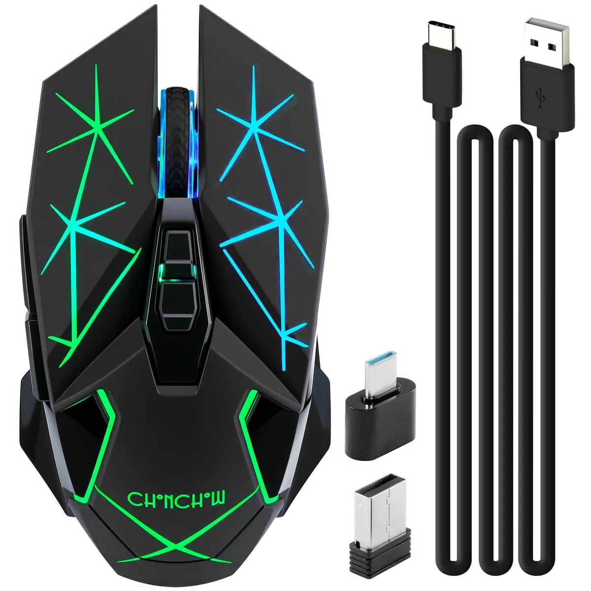  ASUS Wireless Gaming Mouse CHONCHOW WM10 16 Buttons 3200 DPI RGB Black — product photo