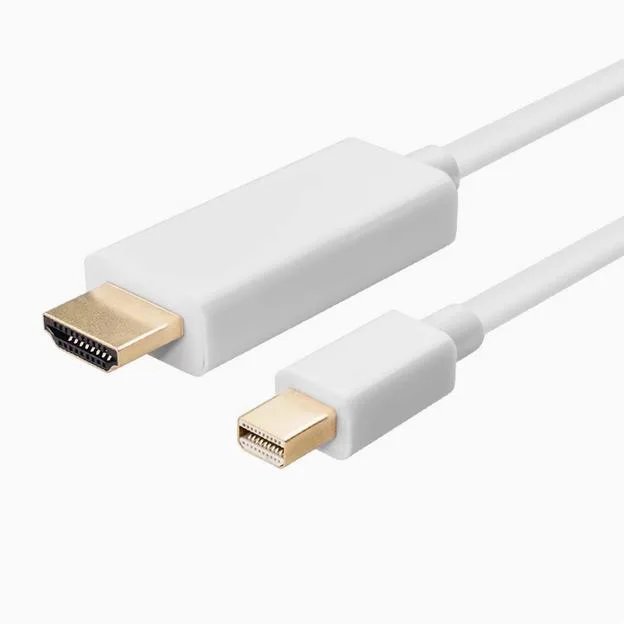 White 1.8 m Mini DisplayPort to HDMI cable with moulded connectors