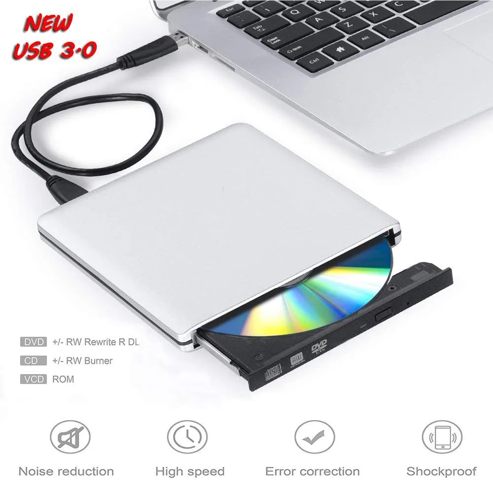 Werleo Werleo USB 3.0 External DVD Burner Silver — product photo