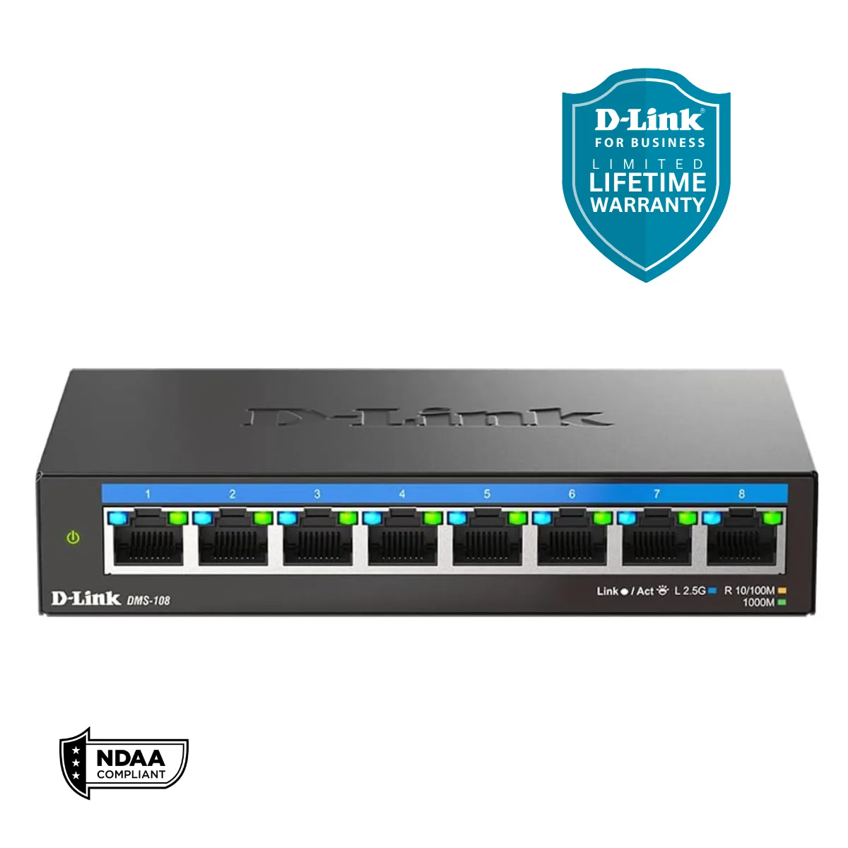 D-Link D-Link DMS108 8-Port 2.5Gb Unmanaged Network Switch — product photo