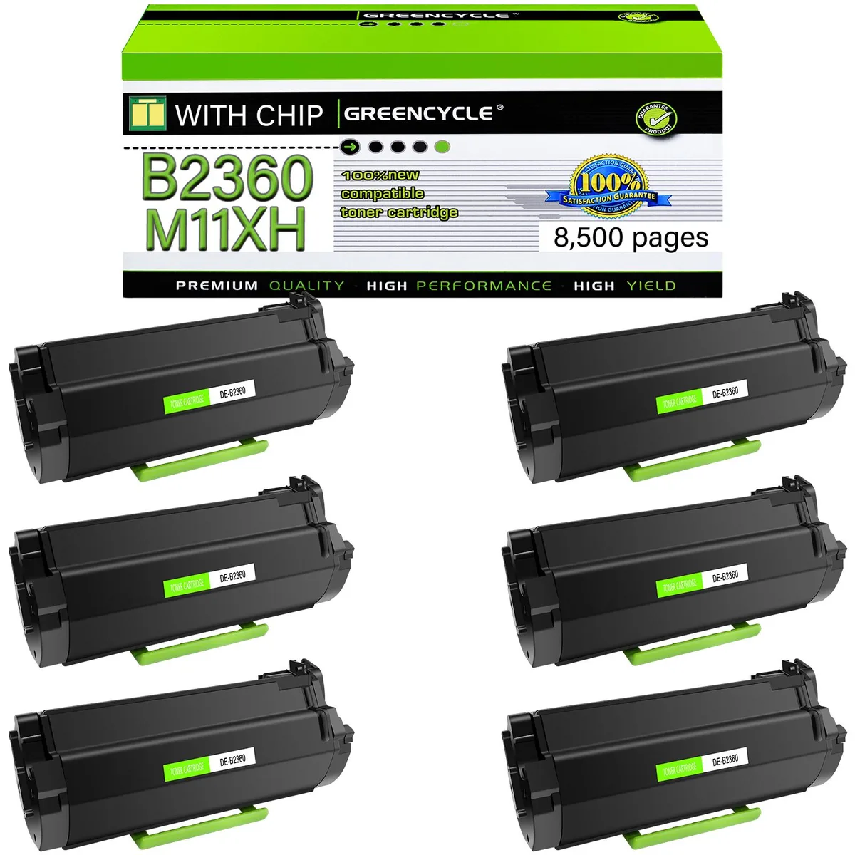 GREENCYCLE GREENCYCLE B2360 M11XH compatible toner cartridge 6-pack black 8500 pages — product photo