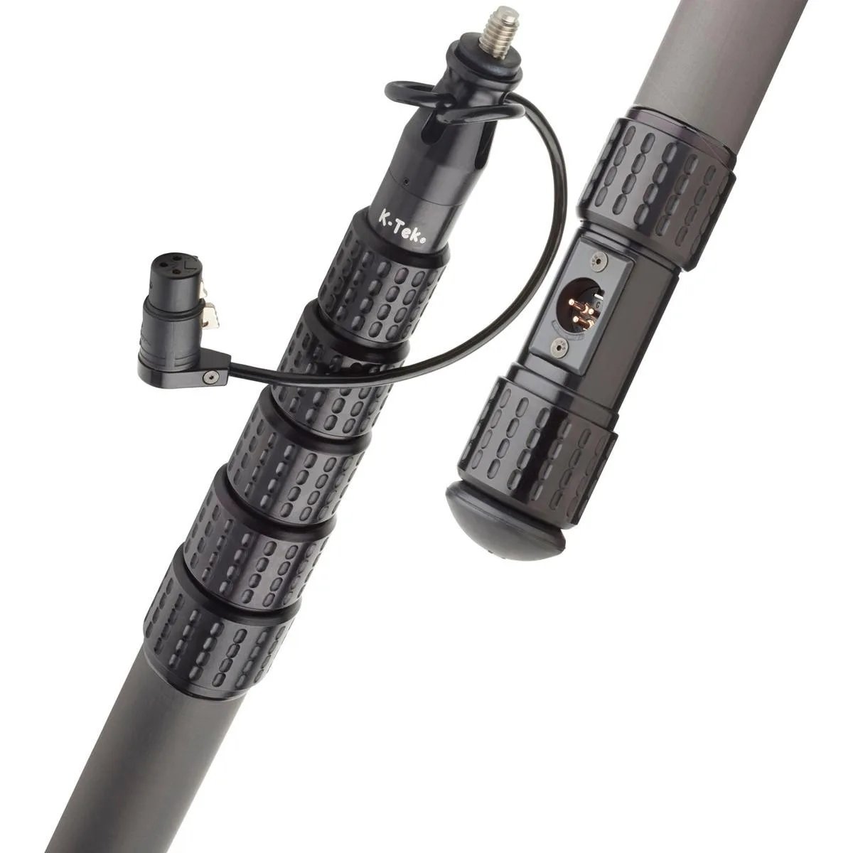 K-Tek K-Tek KP20CCR 20' Graphite Boompole with KPCK20 Coiled Cable and KPCCR Side Exit — product photo