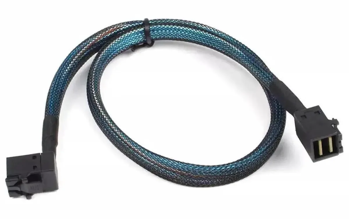 SMUGDESK SMUGDESK 100cm Mini SAS HD SFF-8643 90 Degree Right Angle to Straight Cable — product photo
