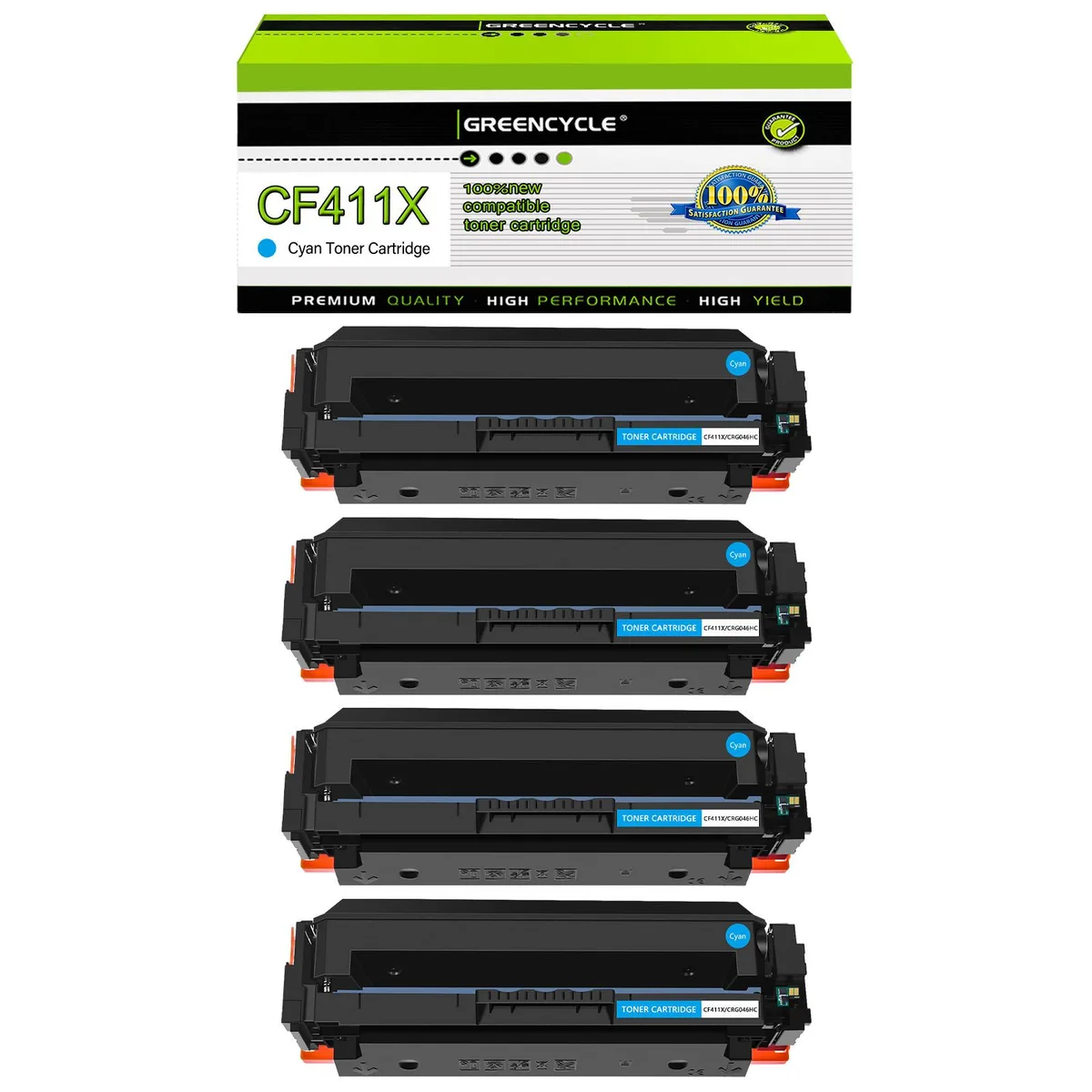 GREENCYCLE GREENCYCLE 411X Cyan Toner Cartridge 4 Pack 5000 pages — product photo