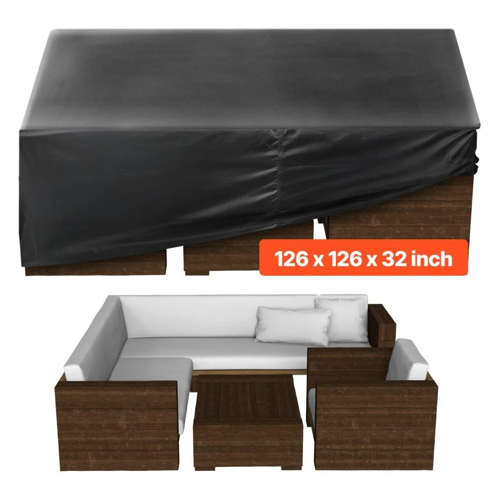 VEVOR VEVOR Patio Furniture Cover 126 x 126 x 32 inch 420D Oxford Fabric Black — product photo
