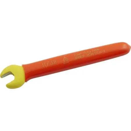 Insulated open-end wrench 11/32 inch orange yellow coating
