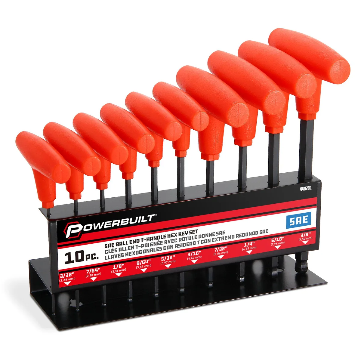 Powerbuilt Powerbuilt 10 Piece SAE T-Handle Hex Key Set 940201 — product photo