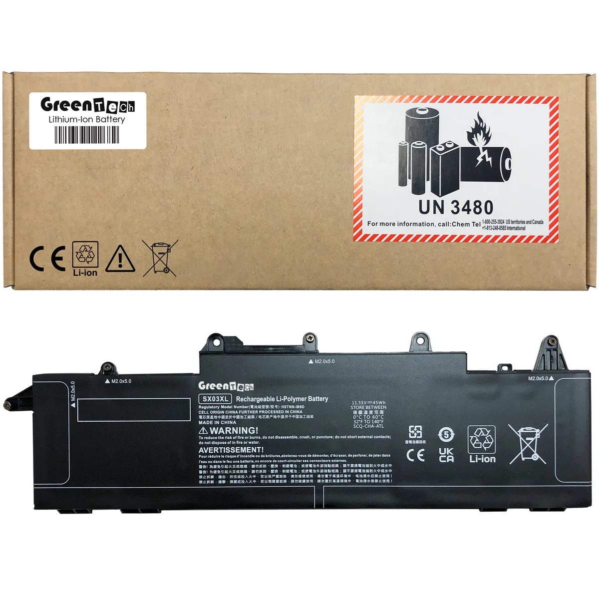 NShi NShi SX03XL 45WH 3 Cell 11.55V 3896mAh laptop battery for HP ProBook x360 435 G7 G8 — product photo