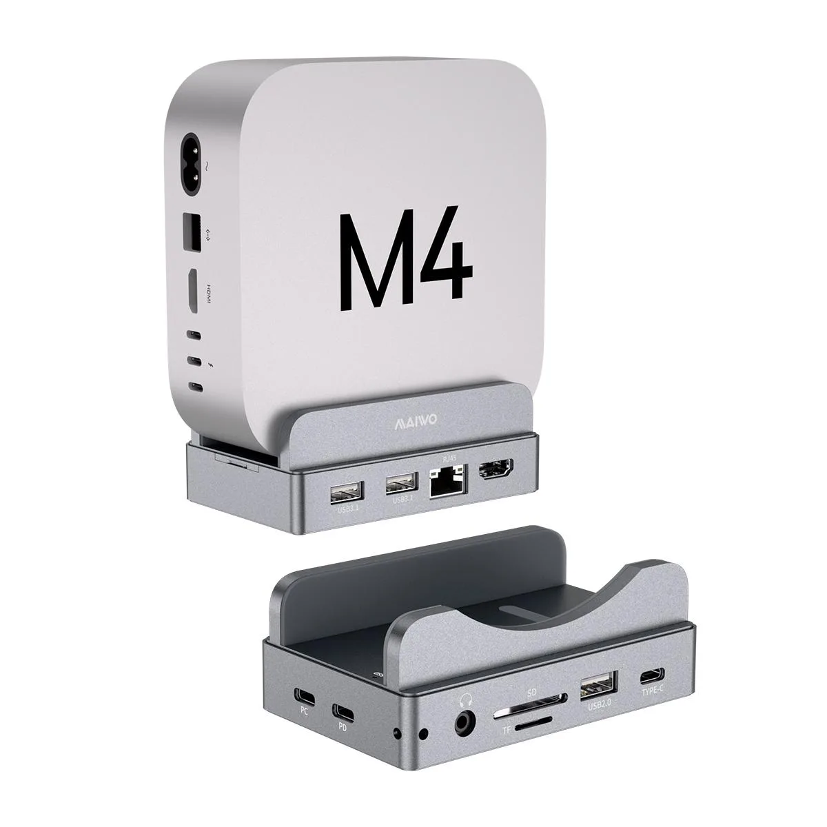 MAIWO MAIWO Mac mini M4 Dock & Stand with M.2 SATA NVMe Enclosure — product photo