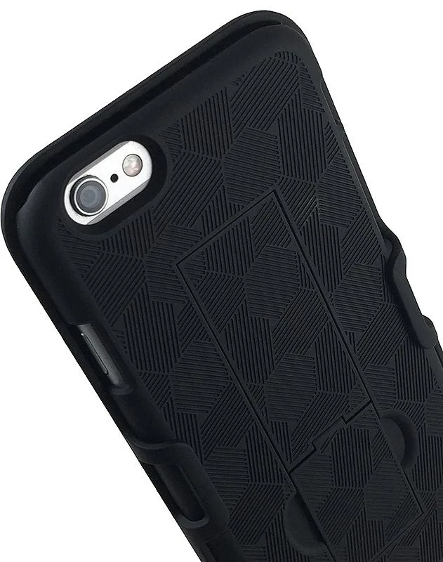 Nakedcellphone Nakedcellphone Kickstand Case + Holster Clip Combo Black for iPhone 6 Plus 6s Plus — product photo