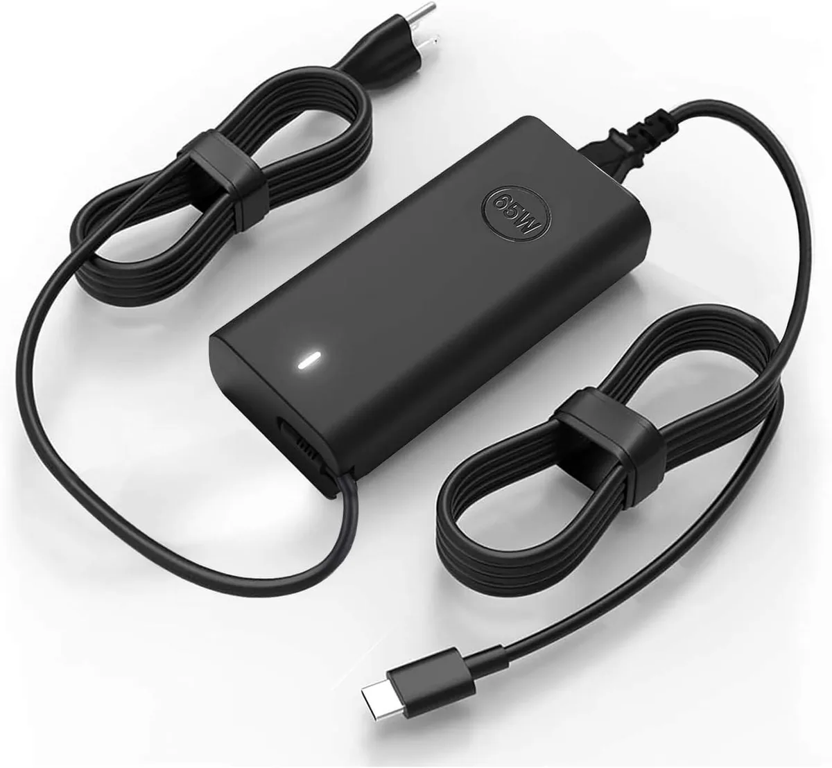 White rectangular USB-C power adapter with an 11ft cable