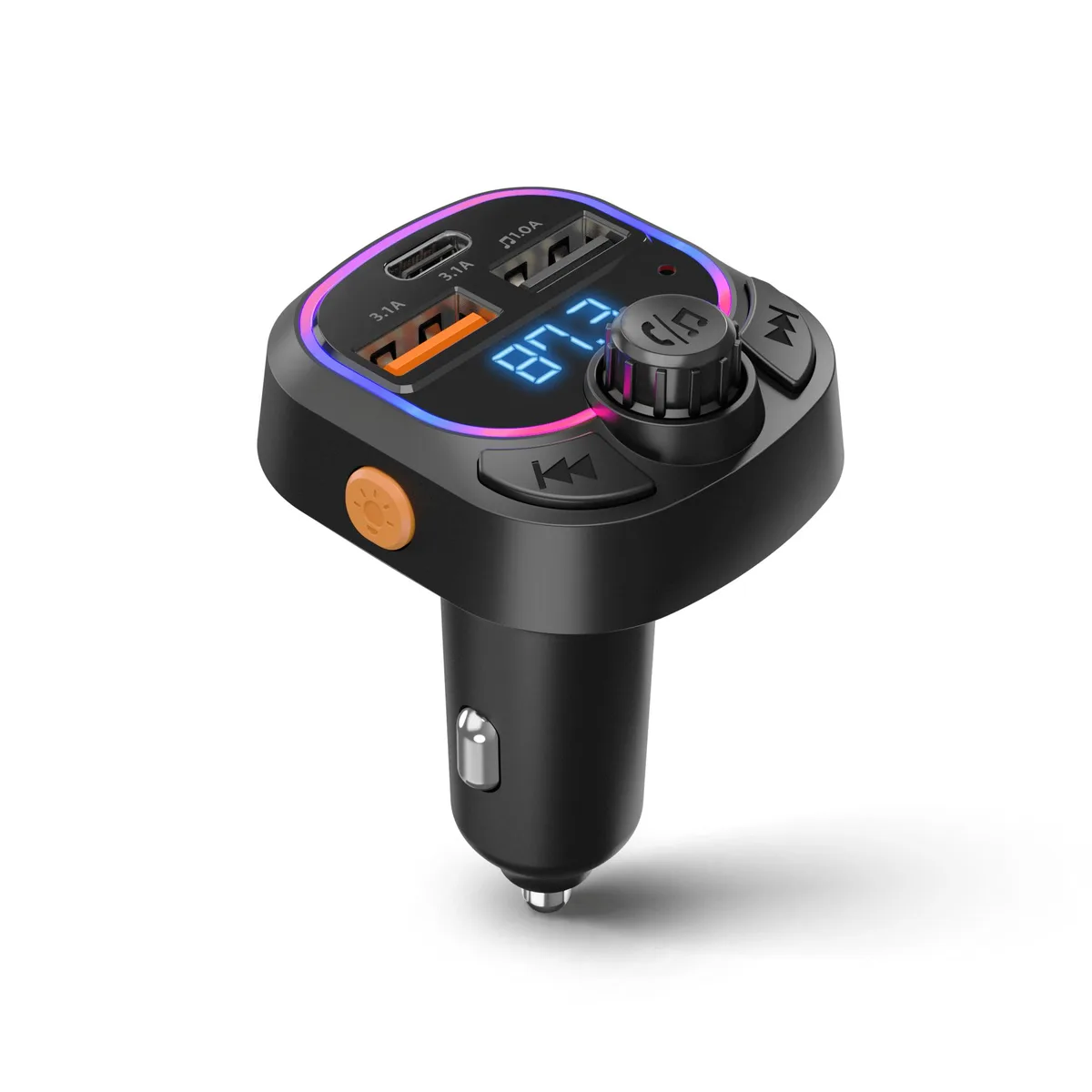HyperGear HyperGear IntelliCast Road FM Transmitter Car Charger 15W 3 USB Ports Black — product photo
