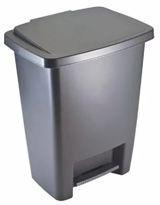 Rubbermaid Rubbermaid 2841-87 Cylinder 33 Qt Step-On Garbage Can Gray — product photo