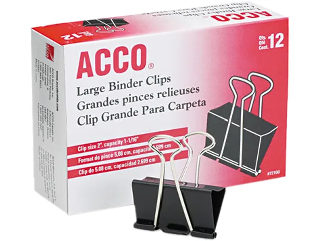 ACCO ACCO 72100 Binder Clips, 16 mm, 12 pack — product photo