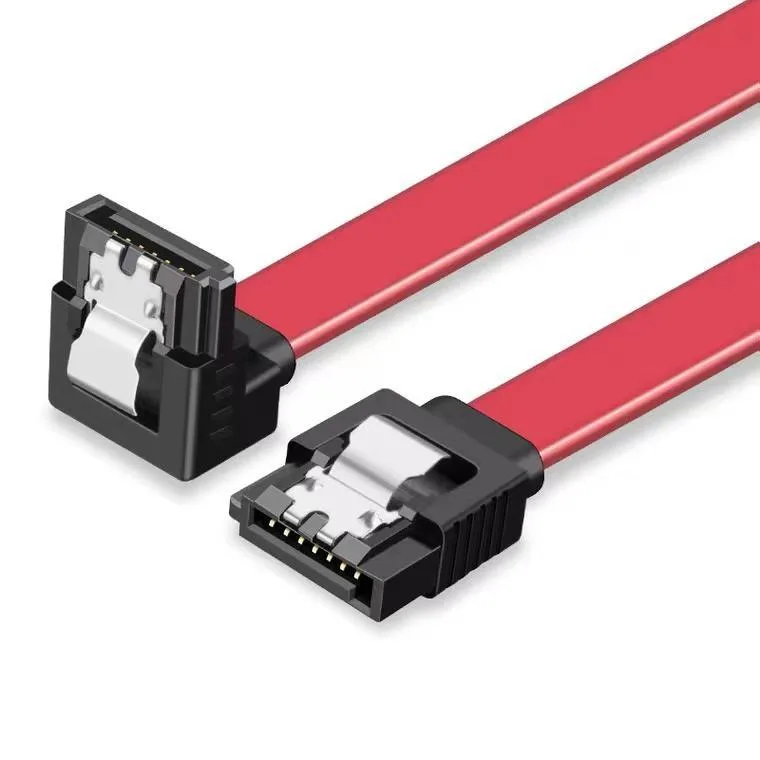 Takrabssin Takrabssin SATA Cable 90 Degree Right Angle SATA III 6.0 Gbps 1.64ft Red — product photo