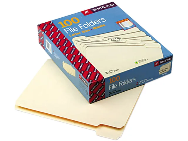Smead Smead 10350 file folders, manila, 11 pt, letter, 100 per box — product photo