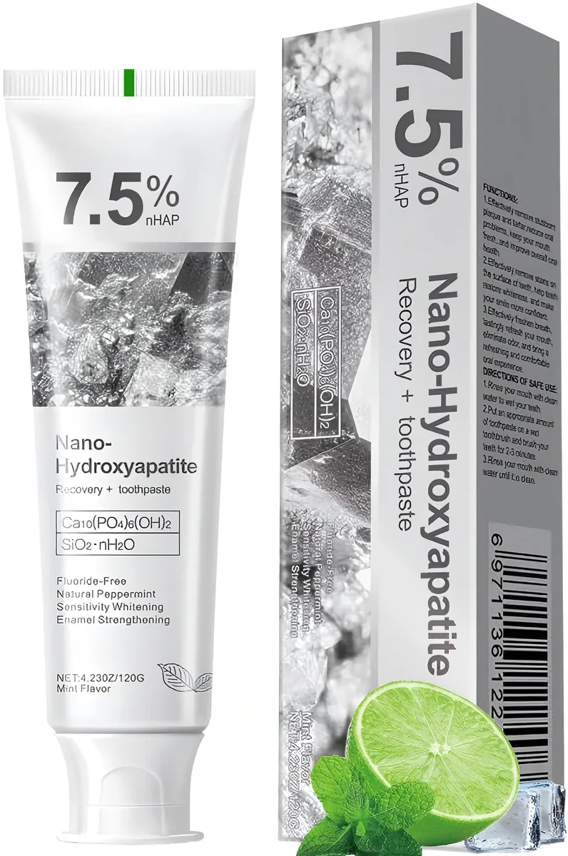 White rectangular toothpaste tube with flip cap on light surface