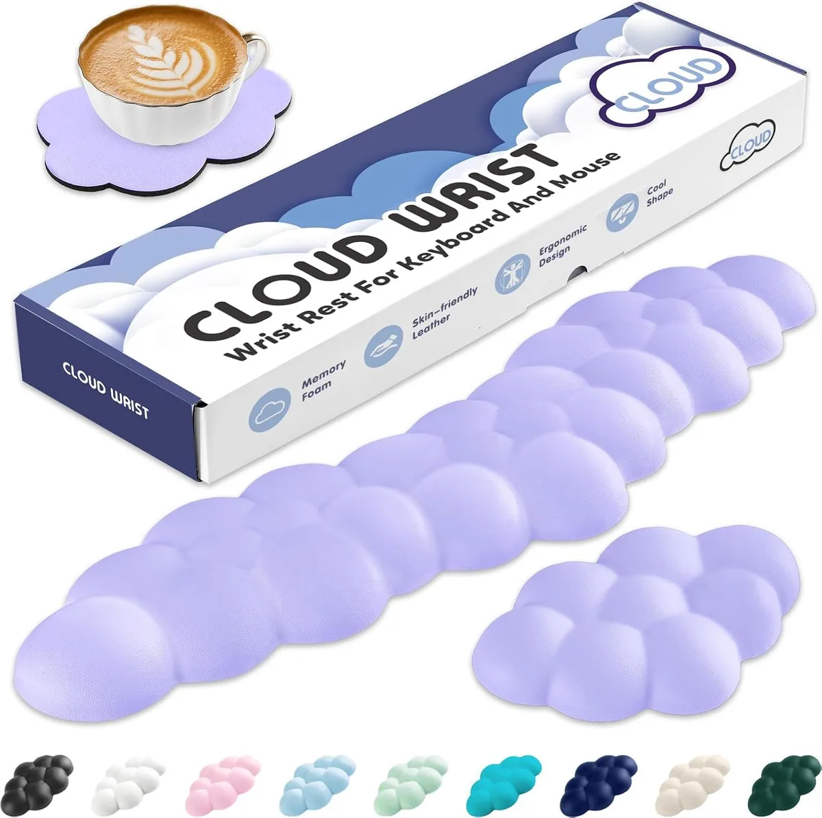 Emerson Emerson Cloud Wrist Rest Set Memory Foam 63D Purple — product photo
