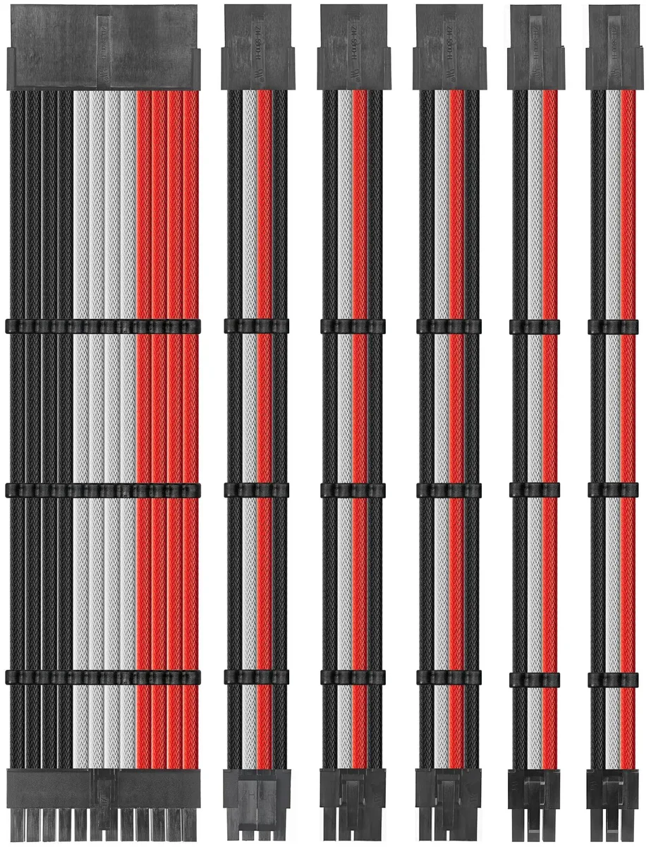  Perle 16 AWG PSU Extension Kit SC305 Red/White/Black 300 mm — product photo