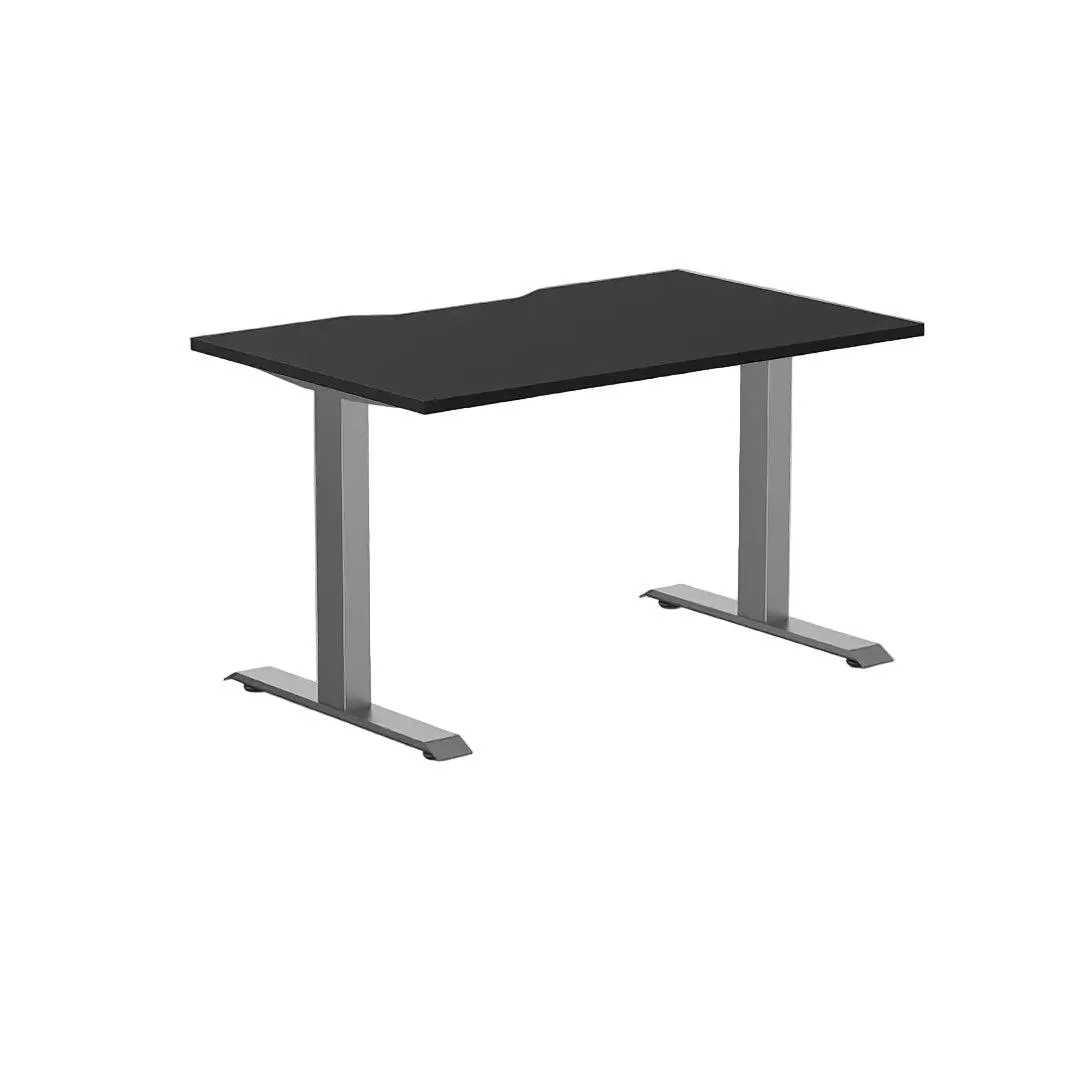 Desky Desky Zero Scalloped Laminate Office Desk Black Space Gray 47.2 x 29.5 in — product photo