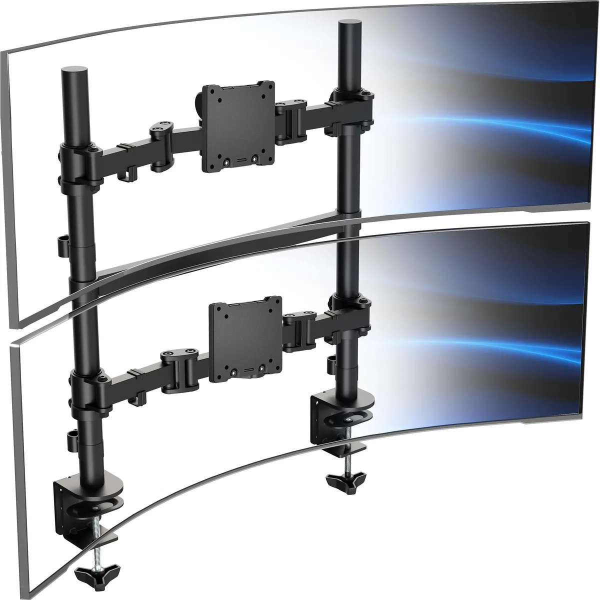 VIVO VIVO Dual Ultrawide Stacked Monitor Desk Mount 2 Poles 57 in monitor accessory — product photo