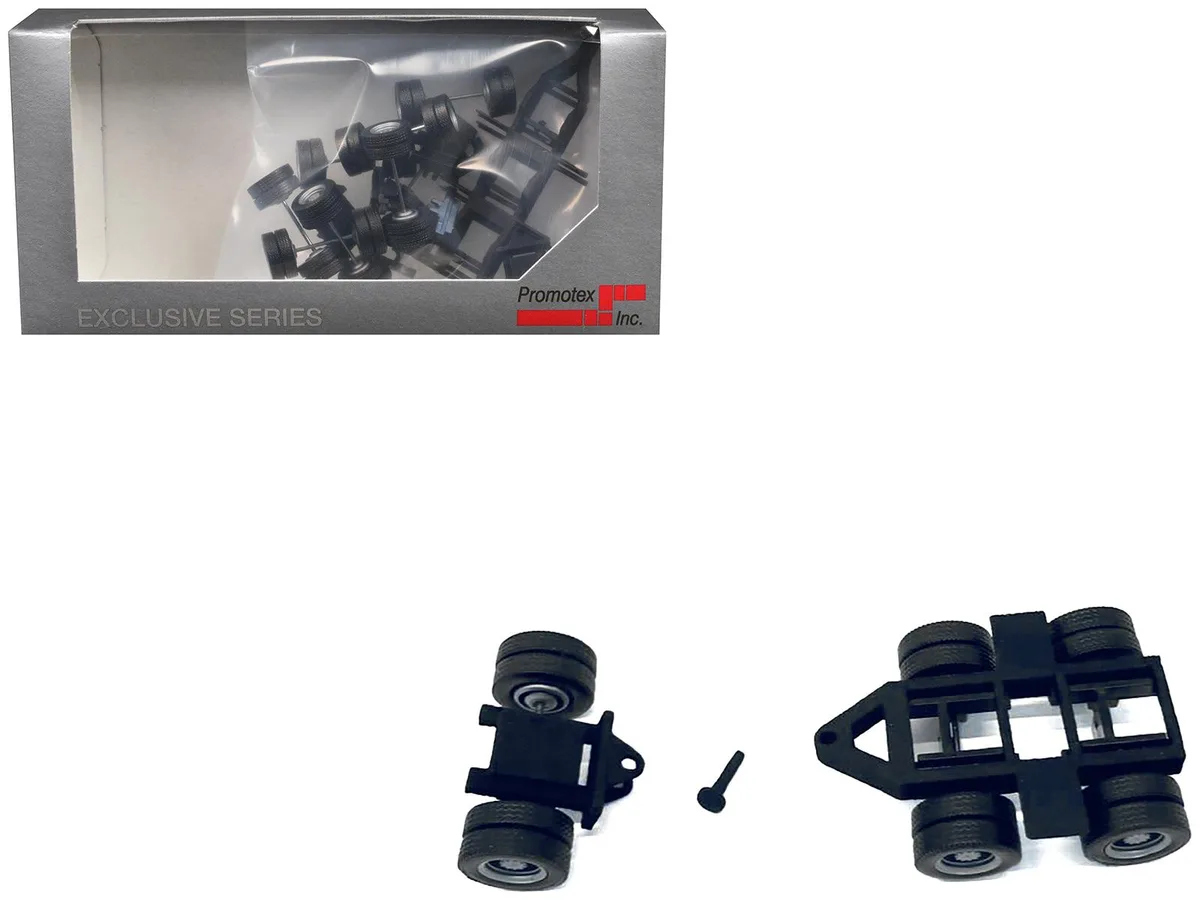 Promotex Promotex Lowboy Dual Axle Booster Integrated Rear Axle 2 Sets 1/87 HO Plastic Model — product photo