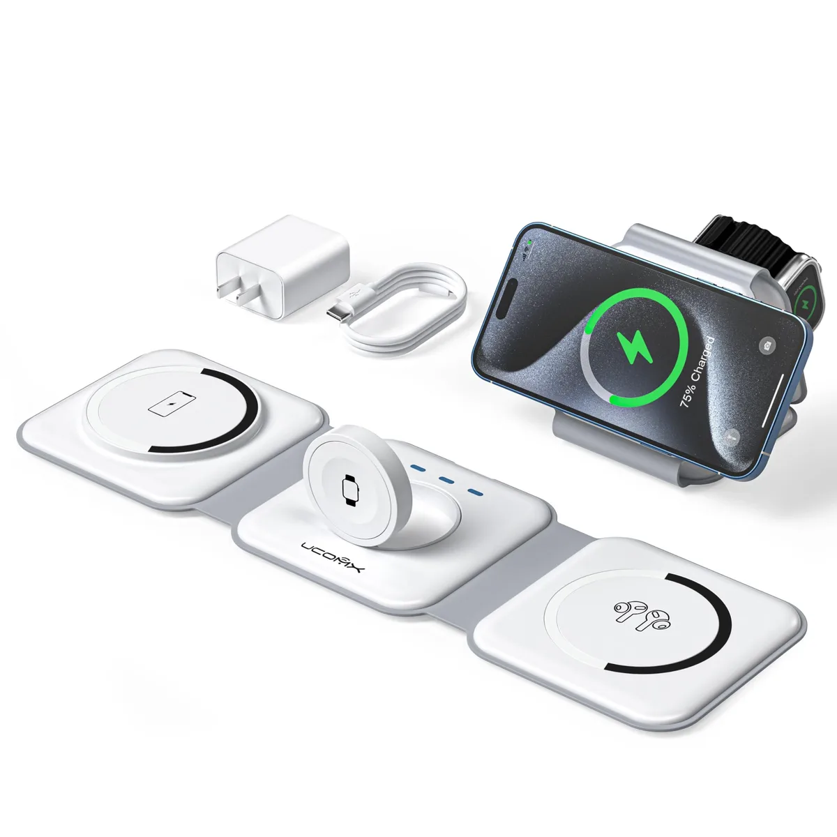  UCOMX A151 3-in-1 Wireless Charger White 20W — product photo