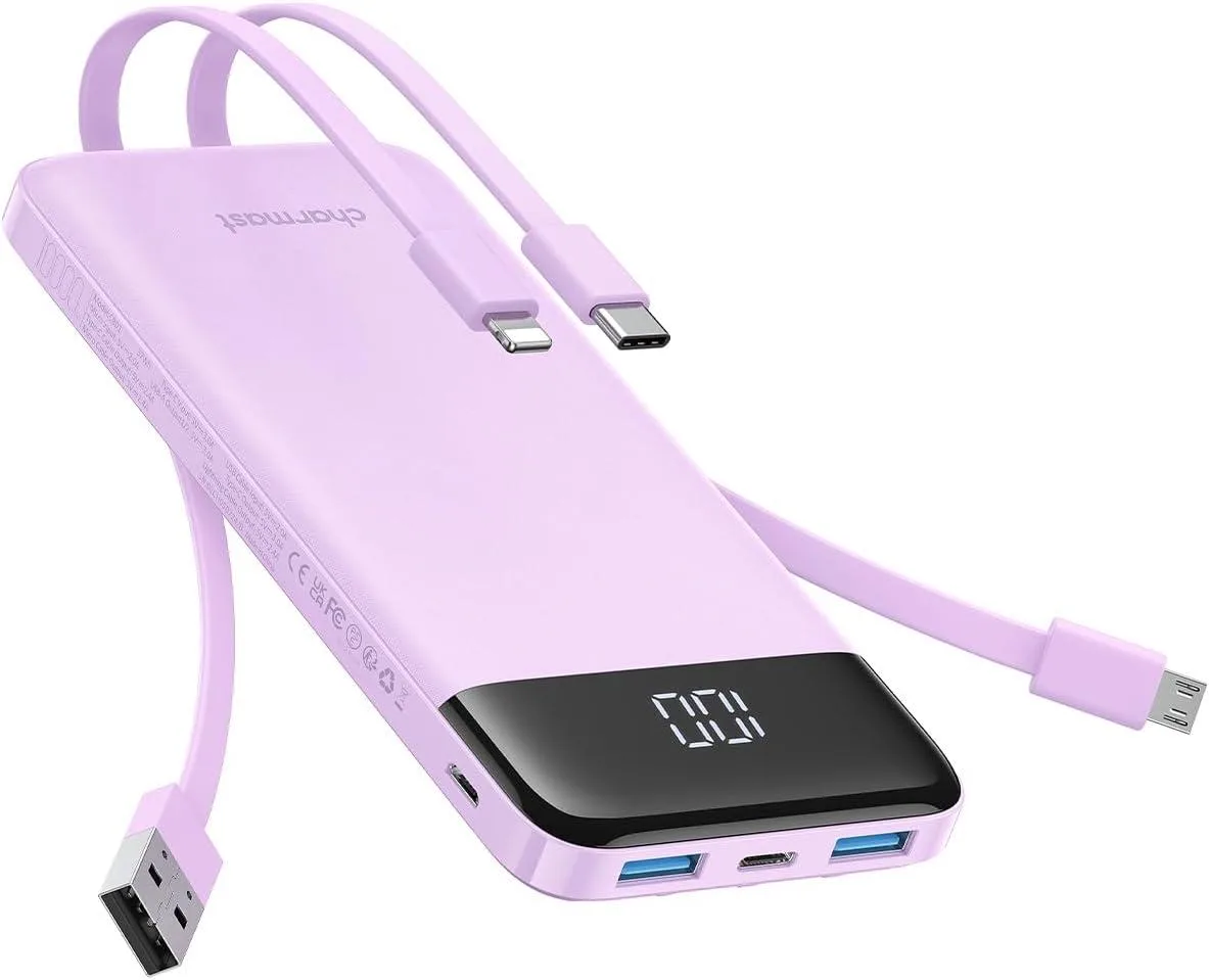 WOOJONG WOOJONG 10000mAh Power Bank with Built-in Cables 15W USB-C — product photo