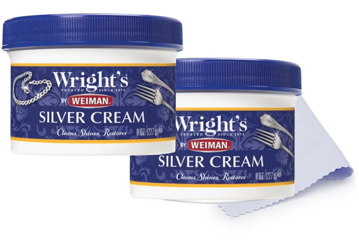  Metra Silver Cleaner and Polish Cream 8 Ounce 2 Pack with Polishing Cloth — product photo