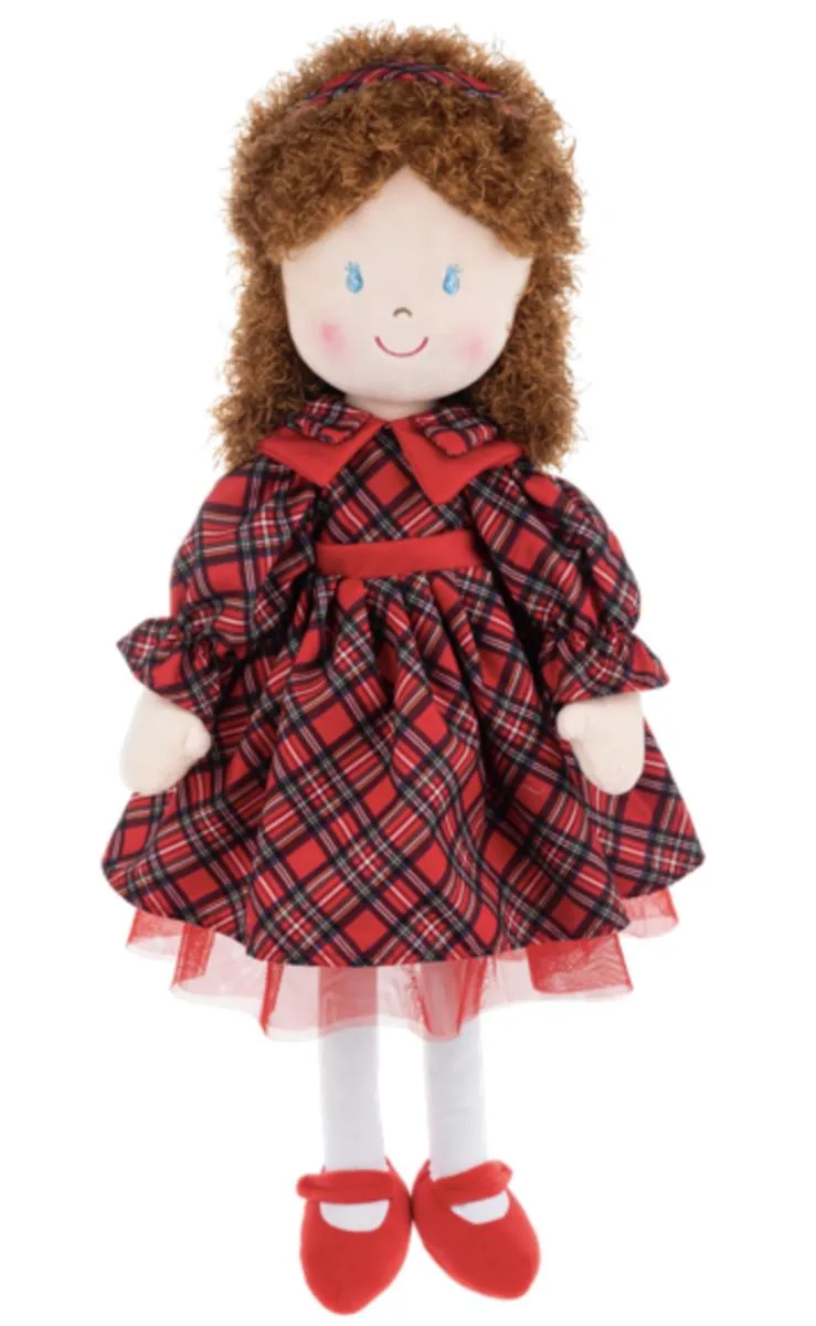 Ganz Ganz Faith Rag Doll Brown Hair Red Tartan Dress 20 — product photo