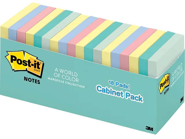 Eighteen square pastel pads in a cabinet pack