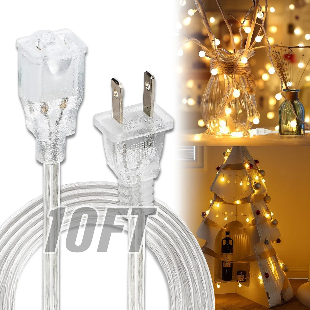 Alphatool 10 FT Clear Extension Cord 2 Prong 18 AWG 250V 6A — product photo