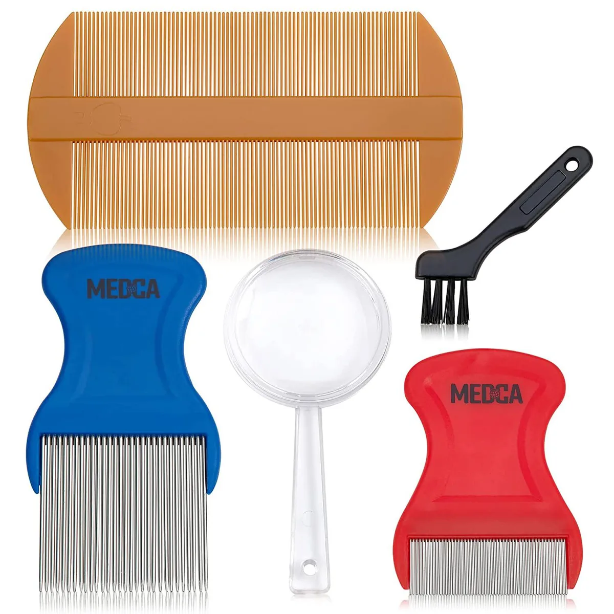 MEDca MEDca 5-Piece Lice Removal Kit with Stainless Steel Fine Tooth Nit Comb & Magnifier — product photo
