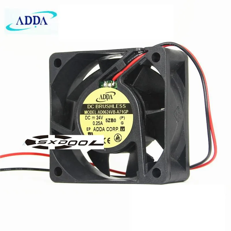 SXDOOL SXDOOL ADDA AD0624VB-A71GP 60mm 6025 24V 0.25A 2-wire case fan — product photo