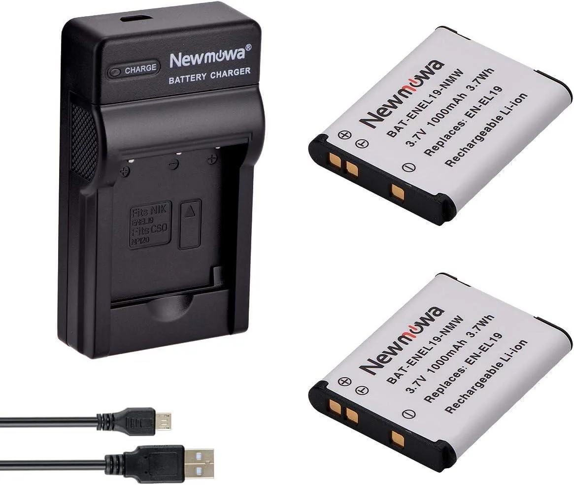  Accessory Power EN-EL19 2-Pack Battery Kit with USB Charger for Nikon Coolpix — product photo