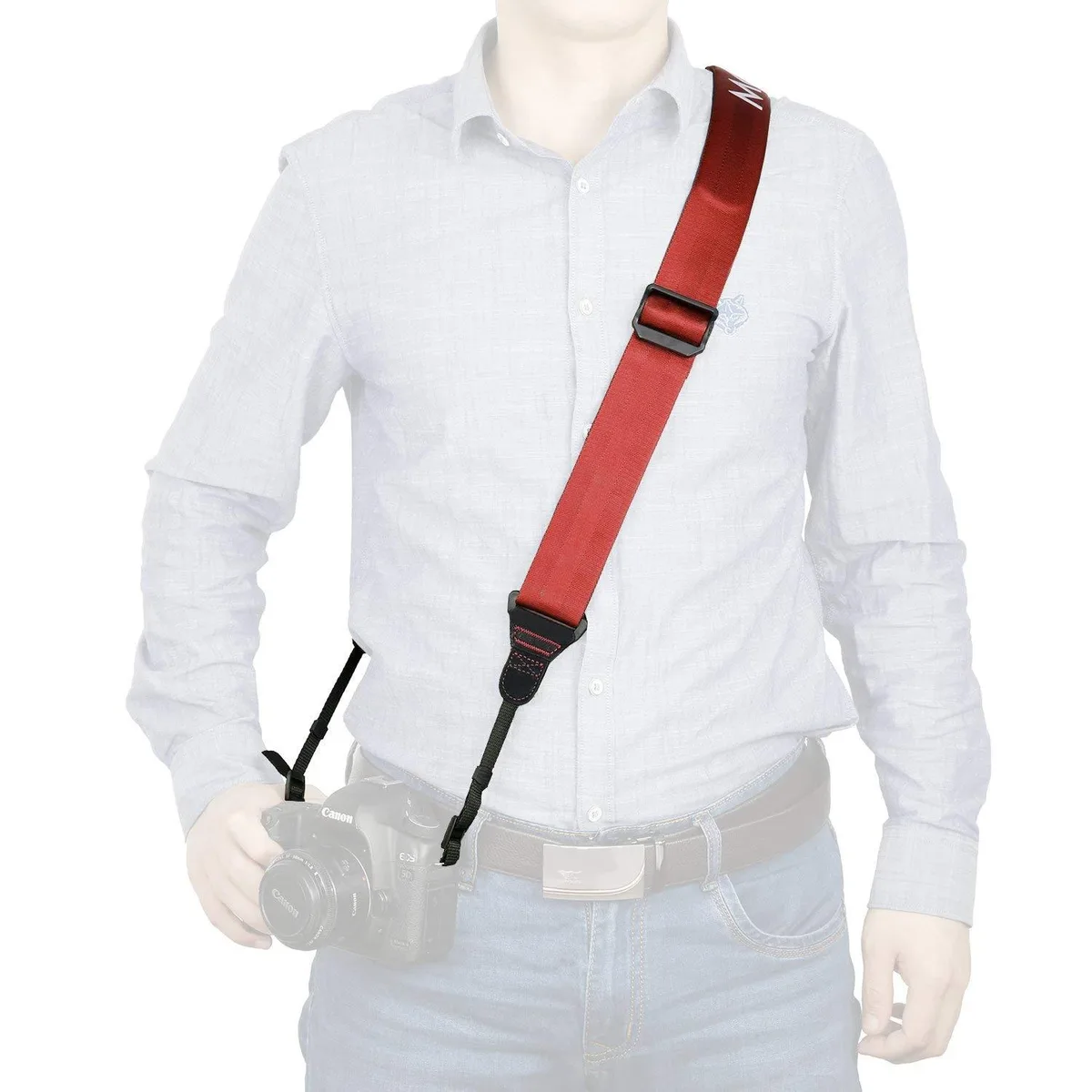 Movo Movo NS-203 Ultrasoft Nylon-Webbed Camera Strap with Gel Neck Pad (Coral) — product photo