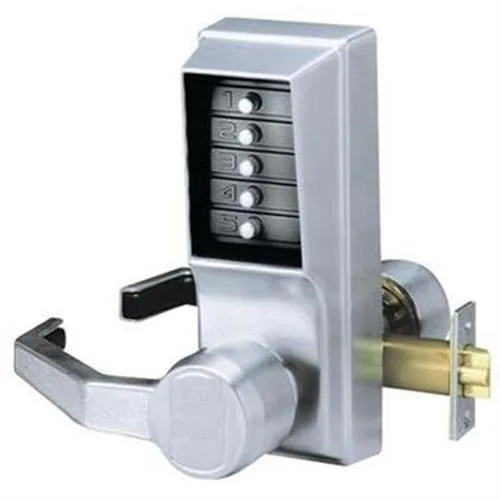 Simplex Simplex L1011LH-26D Satin Chrome Mechanical Lever Pushbutton Combination Left Hand Door Lock — product photo