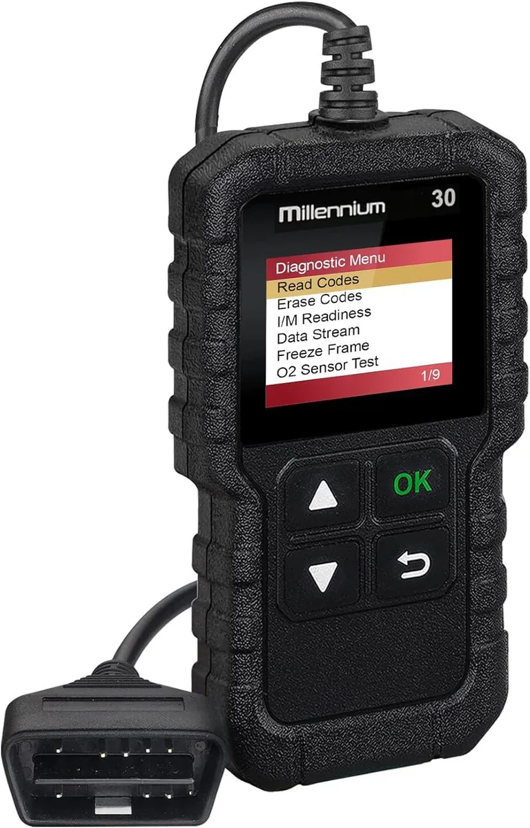 Handheld OBD2 scanner with 1.77 inch colour screen and cable